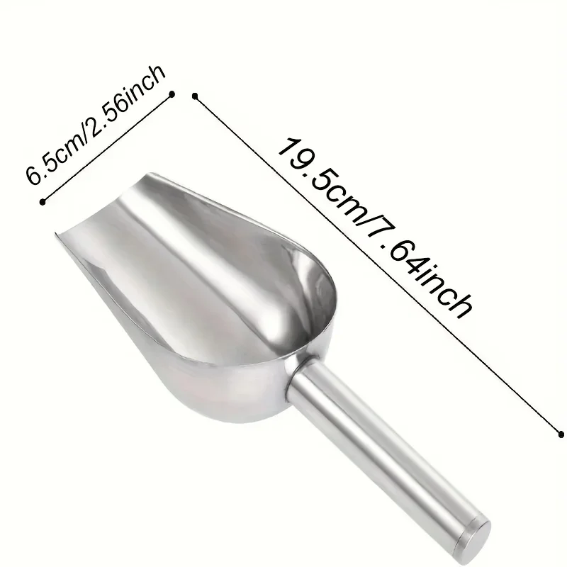 Multi-purpose spoon for ice cubes and grains - ergonomic handle, dishwasher safe - household and commercial kitchen tool,