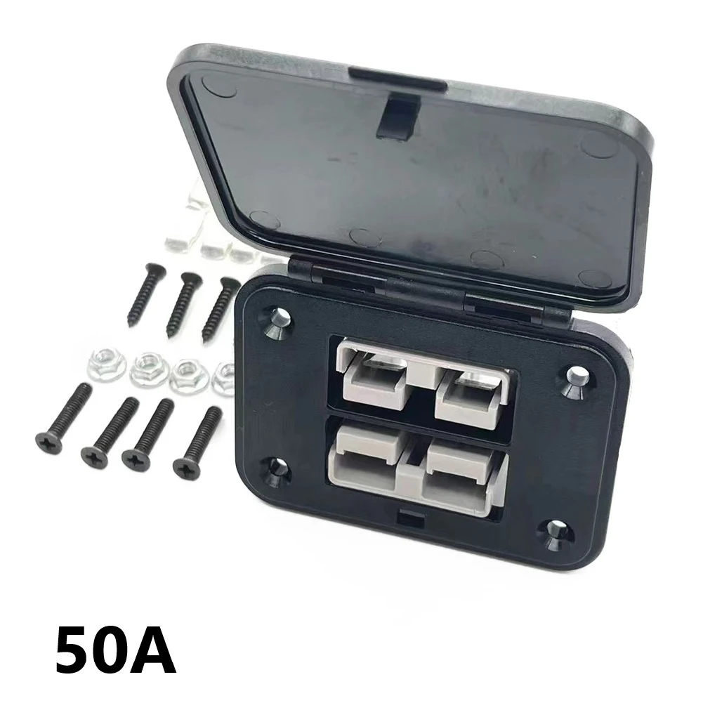 Montagem dupla nivelada para conector Anderson Plug, suporte nivelado, tampa do painel para caravana, iate, 50A, 1pc