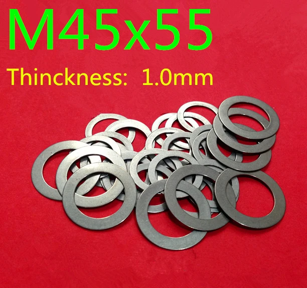 

10PCS M45 flat Thin Washer Shim 0.1/0.2/0.3/1mm 304 Stainless Steel Ultra-Thin Flat Washer Gasket Adjustment Washer