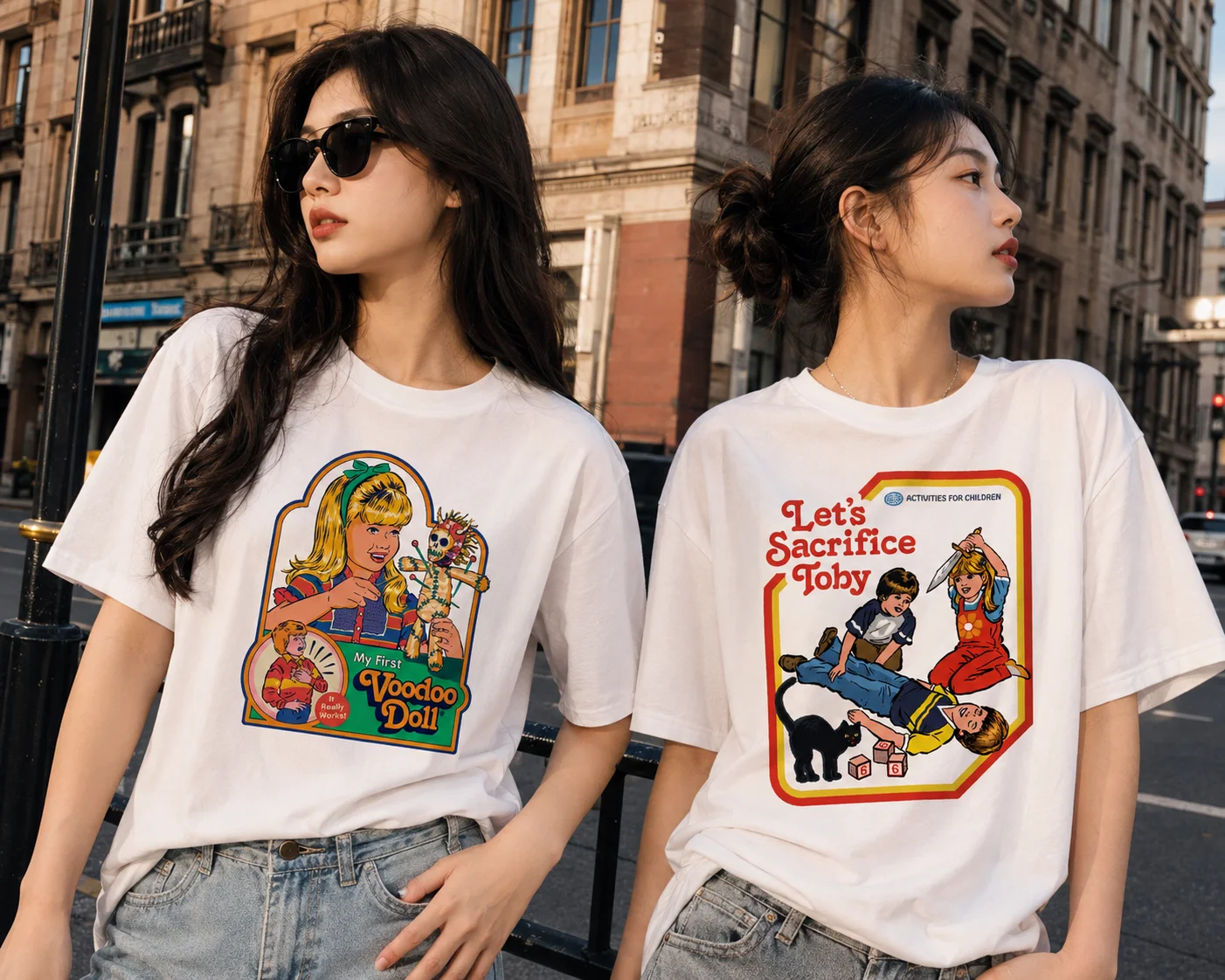 Let's Summon Demons Aesthetics T shirt Women Summer Casual Harajuku Cartoon Print Satan Short Sleeve Tops Camiseta Streetwear