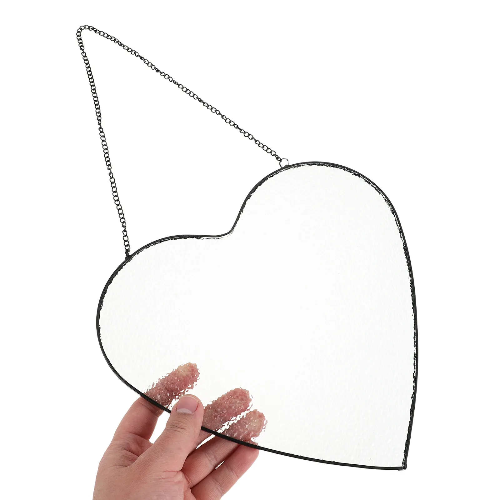 

Blank Sun Catcher Heart Glass Hanging Chain DIY Window Decoration Sun Catcher Stained Glass Craft Indoor Hanging Ornament