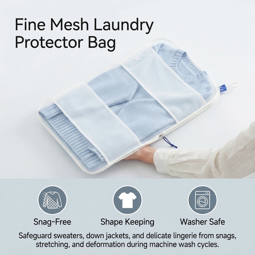 1pcs Laundry Bag Breathable Mesh Wash Bag for Homeowners Wool Sweater Protector Anti-Deformation Nylon Fine Mesh Laundry Net