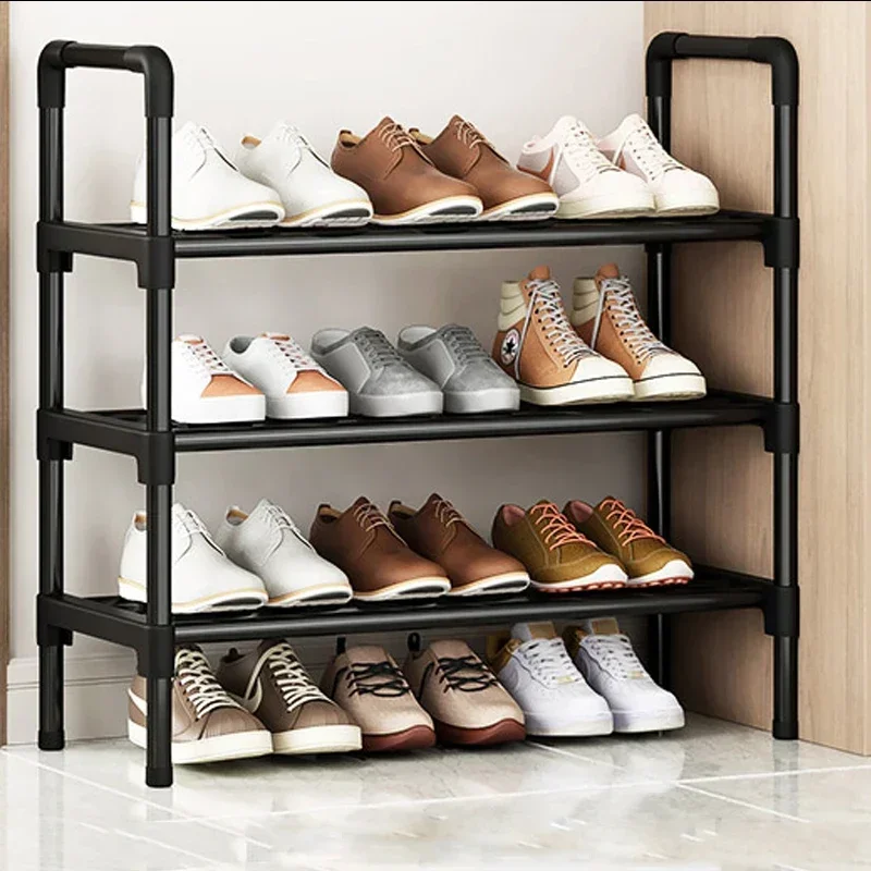 

2026 New Black Elevated Shoe Rack Small Simple Multi-layer Shoe Cabinet Home Entrance Rental Housing Dormitory Storage Rack