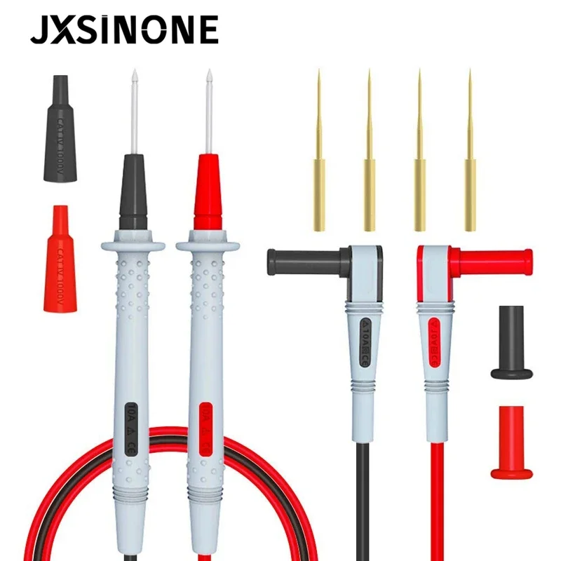 JXSINONE P1505 1000V/10A  Universal Double Silicone wrap with Sharp Needle multimeter probe test lead for Digital Multimeter