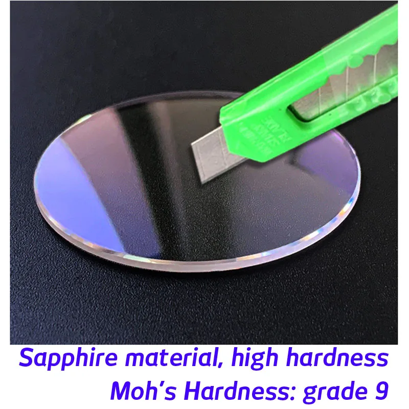 High Quality 1.2mm Sapphire Watch Crystal Diameter 26mm-40mm Blue AR Coating Flat Round Watch Glass For Watchmaker