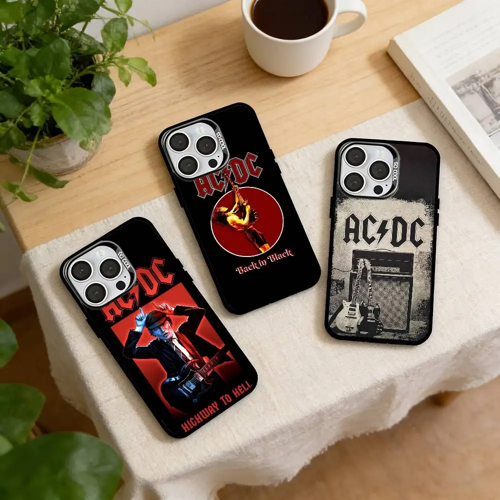 

A-AC ROCK DC Phone Case For iPhone 17,16,15,14,13,12,11 Plus,Pro Max,XS,Colorful Silver Phone case Funda Cover