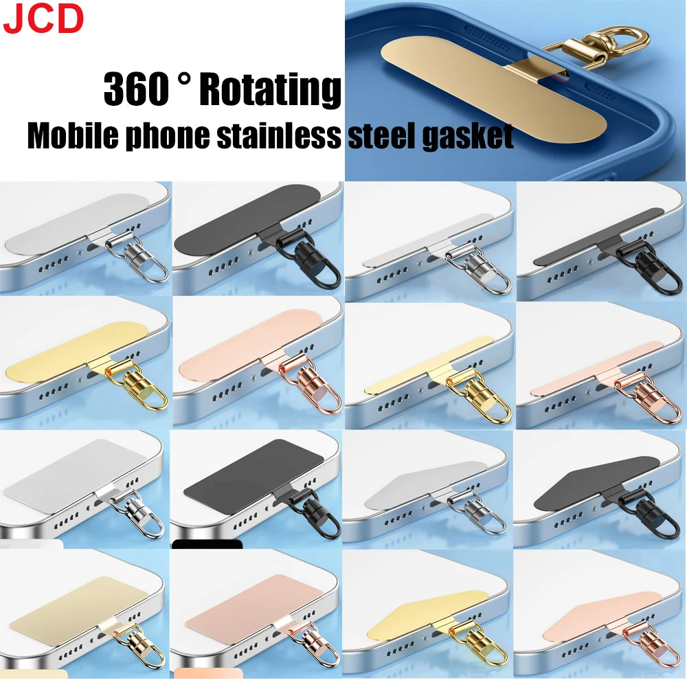 360 °   Rotação de metal aço telefone tether guia cordão do telefone celular dy remendo junta universal cordão segurança conector peça