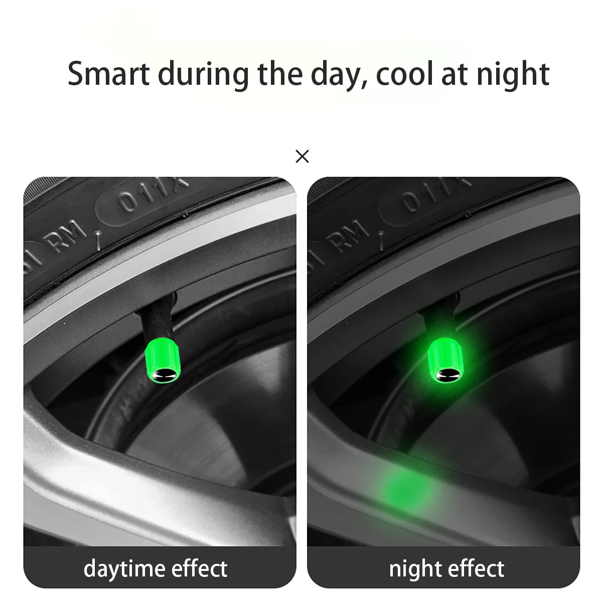 Fluorescent Tire Valve Caps - Use These Unique Car Gifts to Brighten up Your Journey, Luminous Tire Valve Caps for Cars, Electric Vehicles, and Motorcycles