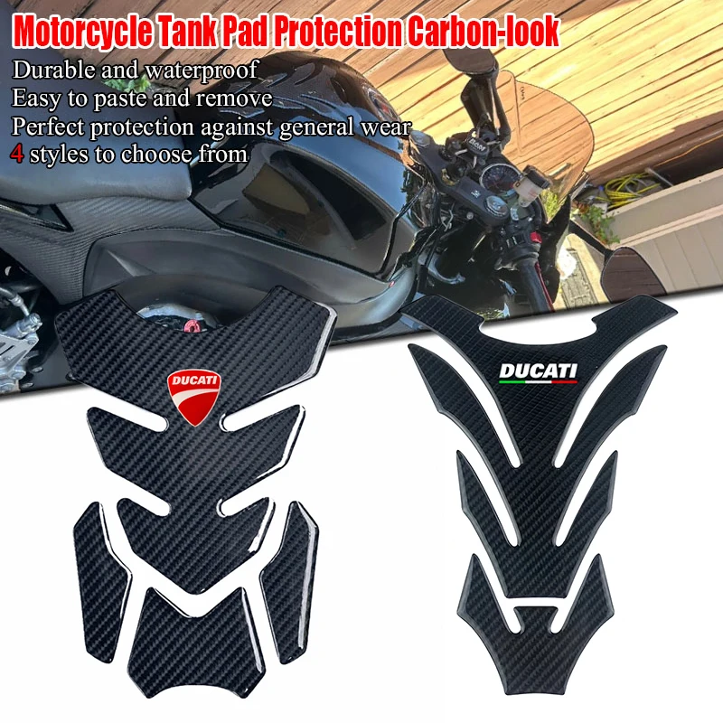 

FOR Ducati V2 V4 400 620 695 696 796 821 Monster 899 959 1199 1299 Fiber Motorcycle Fuel Tank Pad Cover Protector Decal Stickers