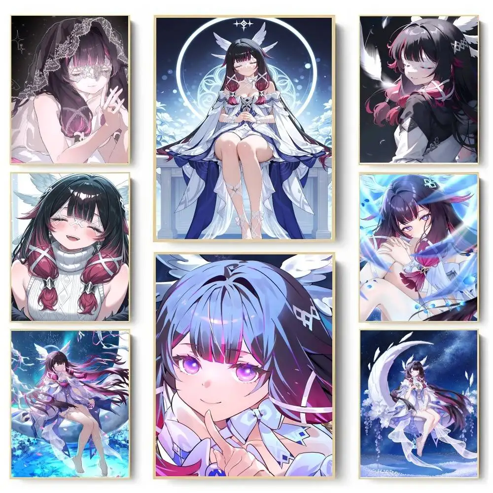 Columbina Genshin Impact Game Poster Waterproof Wall Art Sticker For Bar Living Room Vintage Room Decor High Quality Print Gift