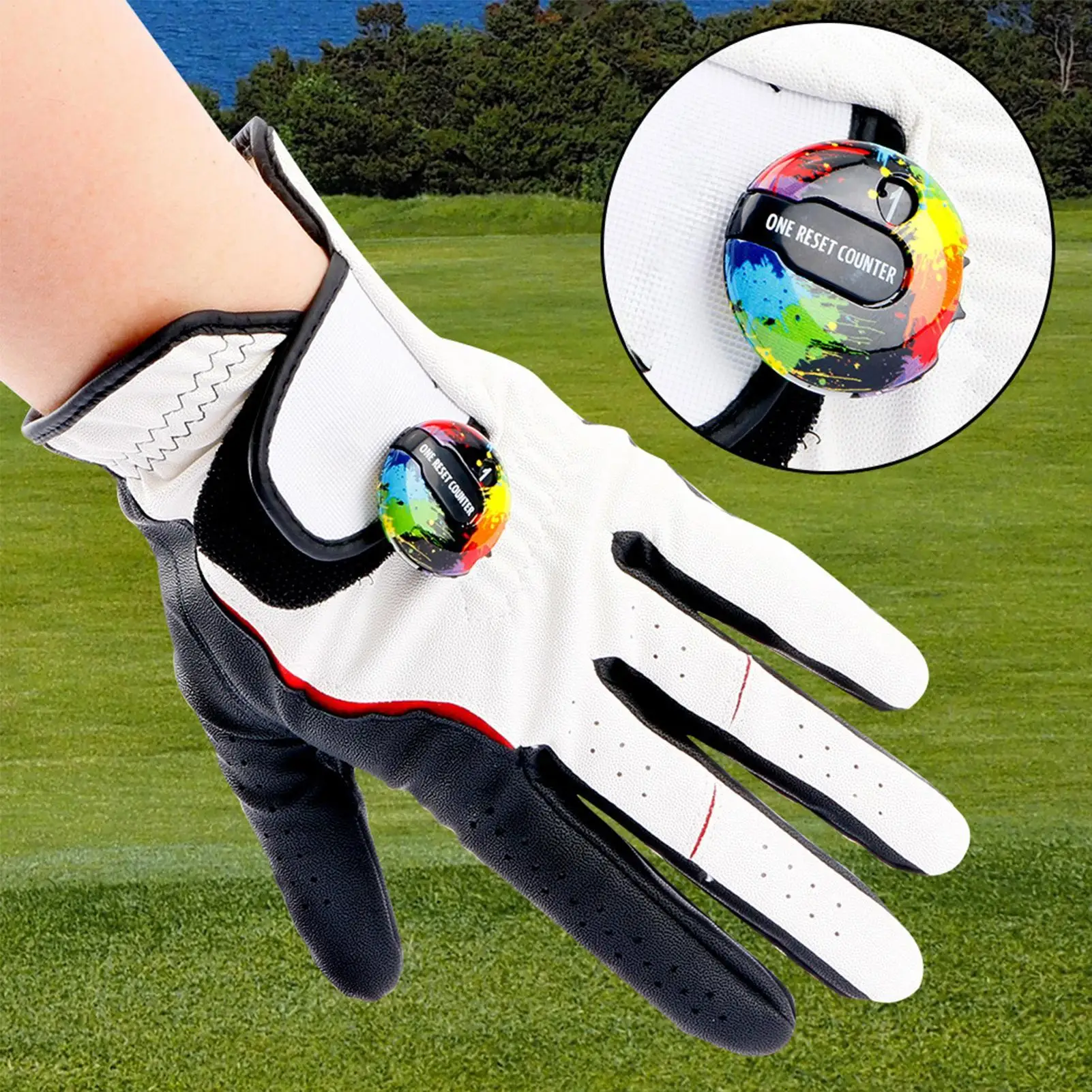 Golf Score Stroke Counter with Hat Clip Portable One Touch Reset Clip on Hat/Glove Game Scoring Record Up To 12 Strokes
