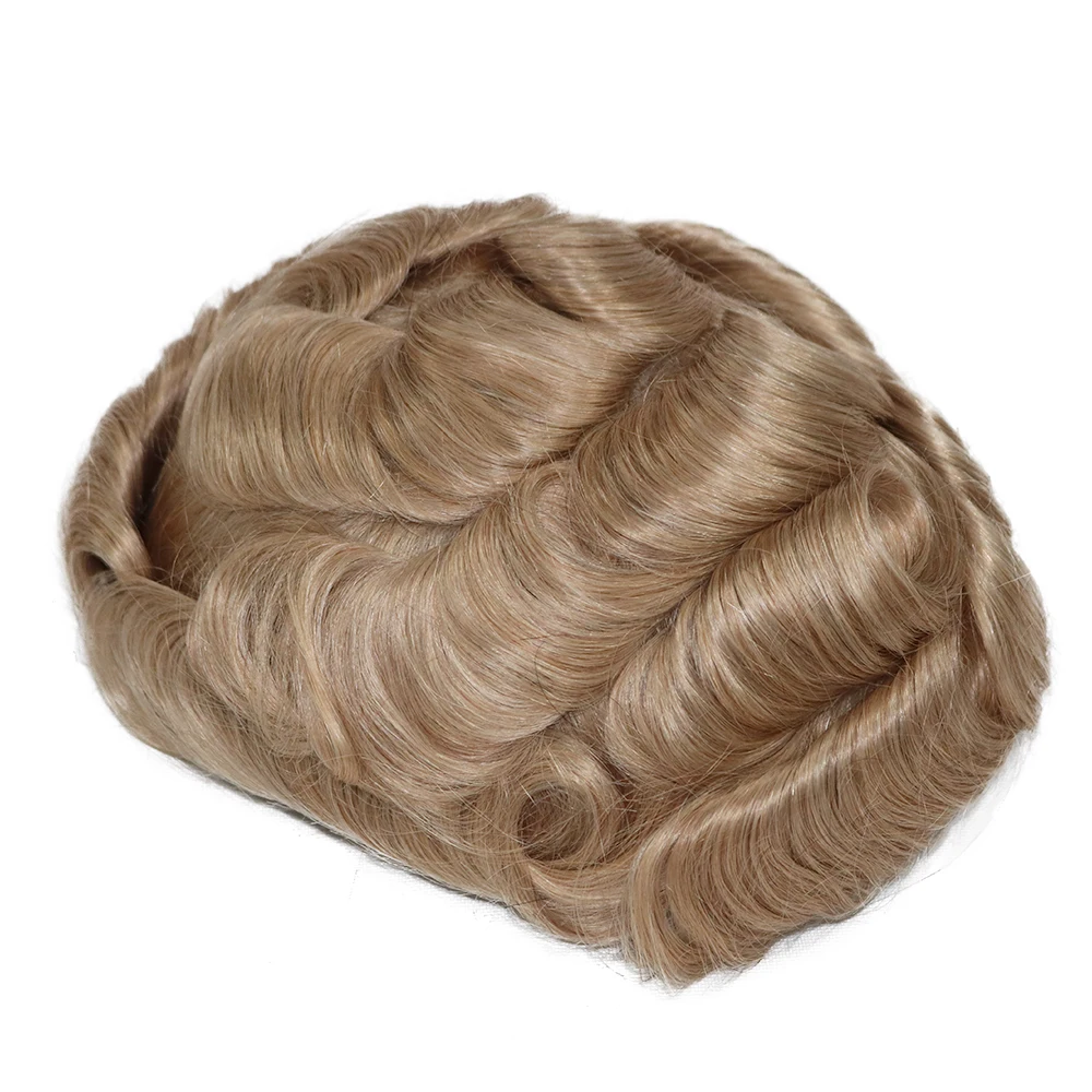 Undetectable Natural Hairline Super Thin Skin 0.06mm Pu Men Toupee V-loop #22r Light Blonde Capillary Prosthesis Wear&Go Wigs