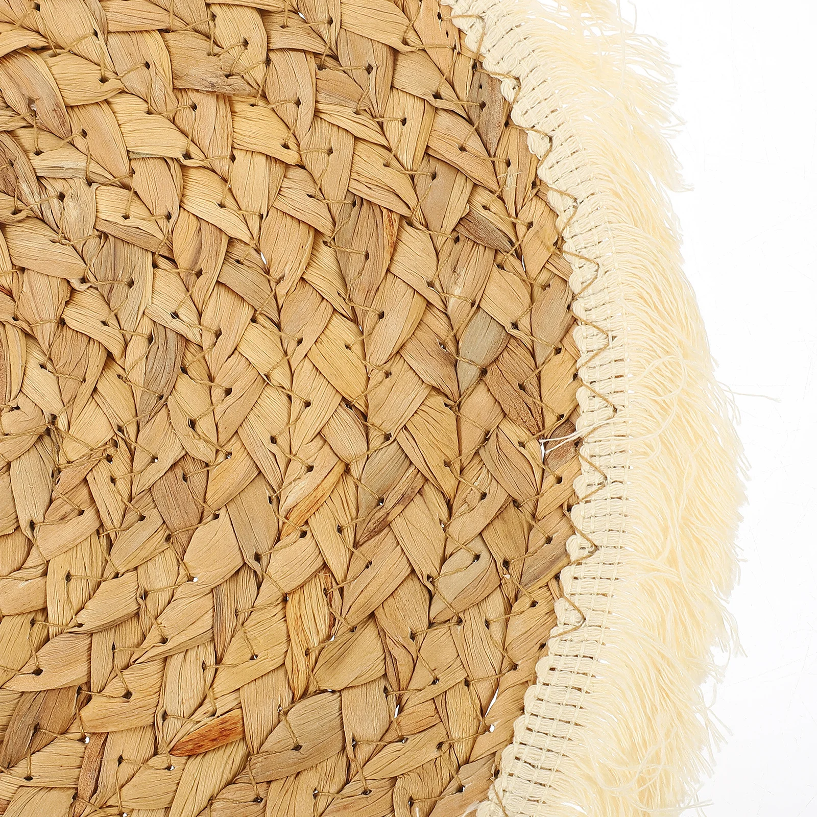 

Braided Woven Coaster Placemat Heat Resistant Round Decorative Non Slip Table Mat for Home Cafe Restaurant Use