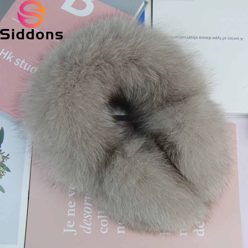 New Style Russia Women Real Fox Fur Earmuffs Lady Winter Warm Big Pompoms Fox Fur Ear Muff Luxury Plush Natural Fox Fur Ear-cap