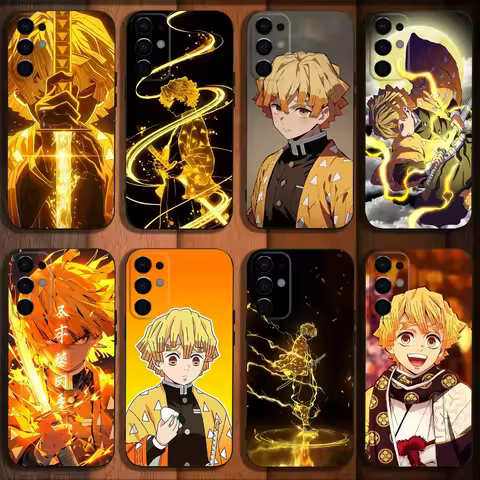 Anime Zenitsu Agatsuma Phone Case For Samsung S24,S21,S22,S23,S30,Ultra,S20,Plus,Fe,Lite,Note,10,9,5G Black Soft Cover