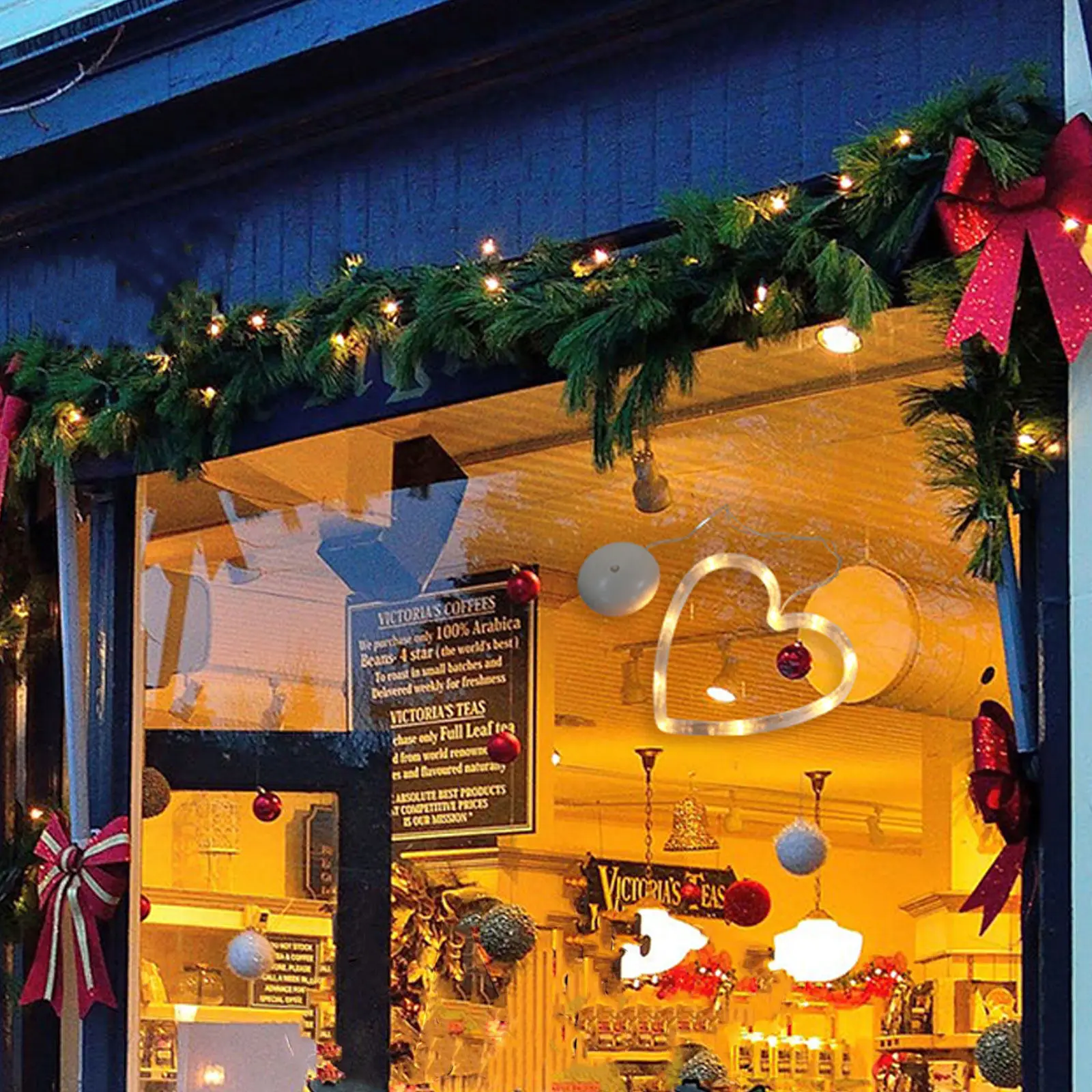 Heart Shaped Window Sucker Lamp Creative Modern Pendant Light for Cafe Bar Living Room Bedroom Kitchen Romantic Warm LED Decor
