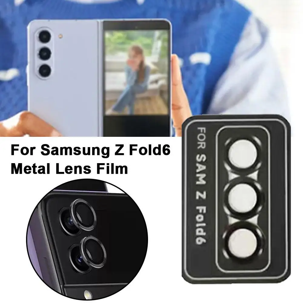 Pelindung layar lensa kaca Tempered kamera logam untuk Samsung z lipat 6/flip 6 kaca HD topi pelindung lensa kamera Q3N6