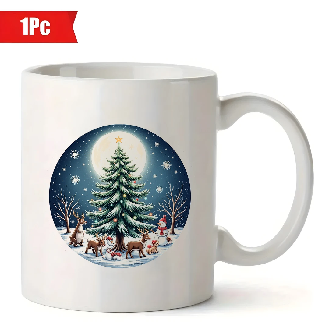 كوب 11 أونصة + تخصيص توضيحي احتفالي + كوب للأطفال بطابع عيد الميلاد كوب قهوة للمكتب العائلي هدية عيد الميلاد الأساسية #2