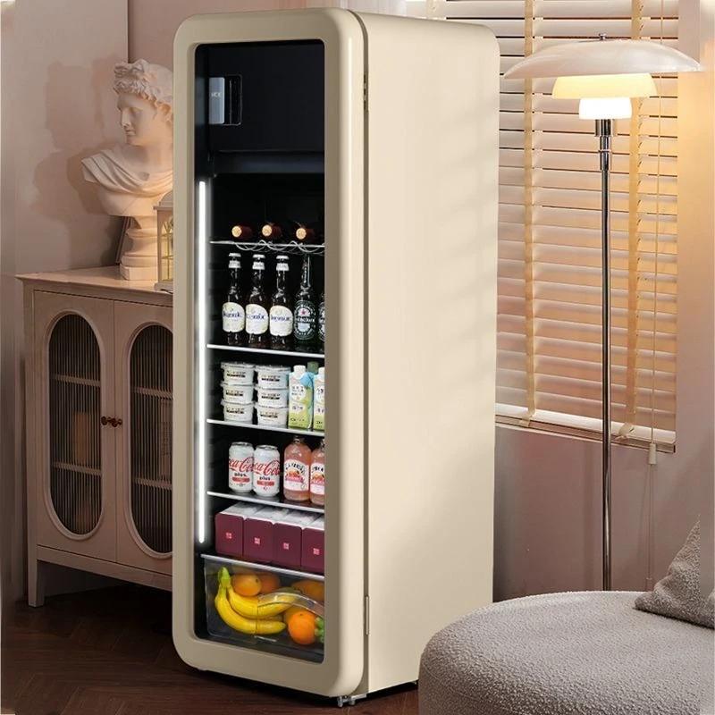 Freezer freezer household living room beverage fresh retro refrigerator