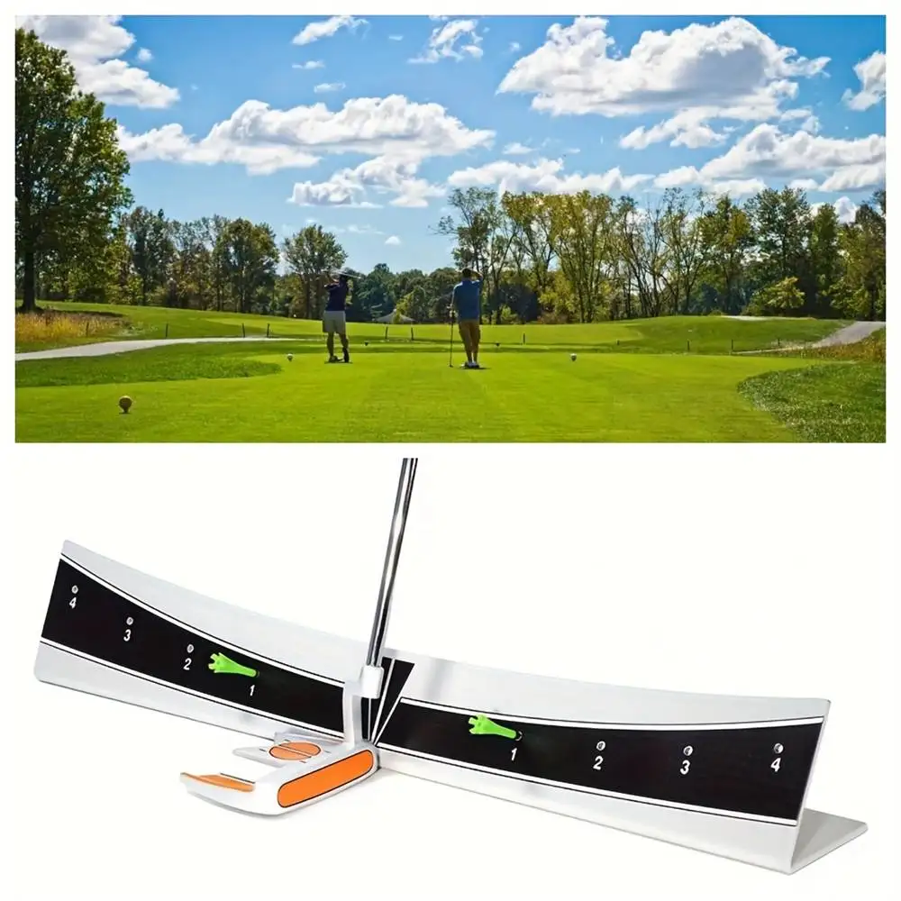 Portable Golf Putting Track Portable Putting Tutor Training Aid Golf Putter Trajectory Balancer Putter Trainer Calibration Track