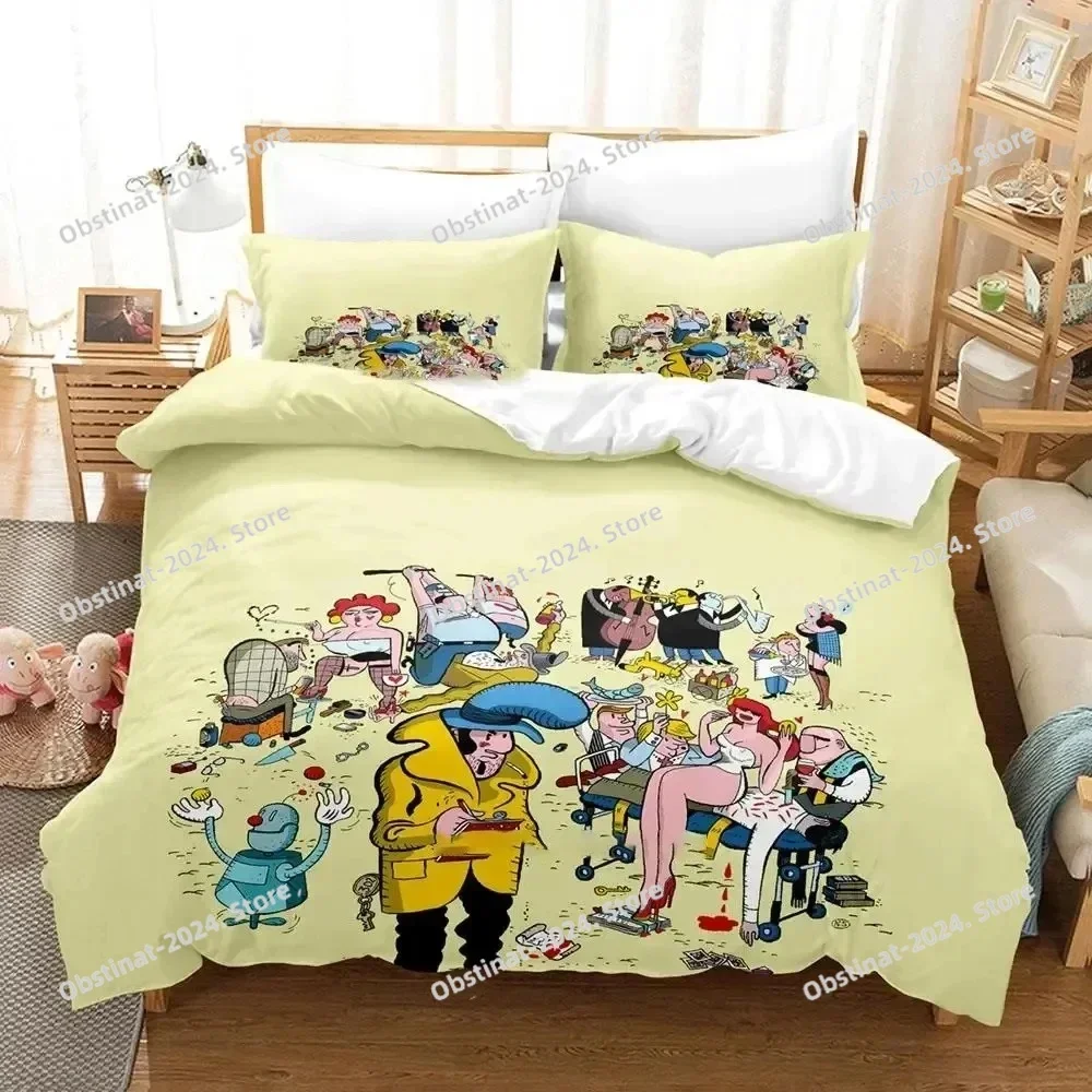 

3D Anime Game Detective Case Clown Bot Bedding Set Printed single Comforter Duvet Cover Pillow Case 3 Pieces Set Kids Adult Size