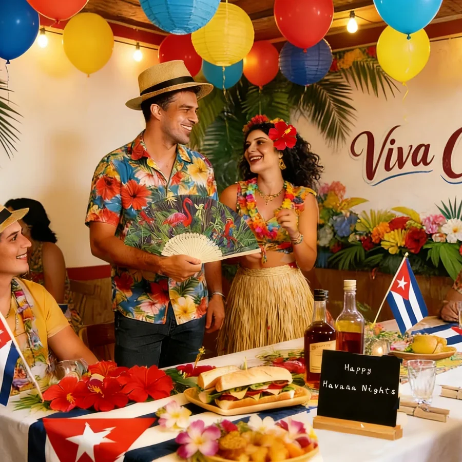 6/12 Sets Cuban Hat Sombreros Luau Party Decor Havana Nights Short Brim Hat for Birthday view 3