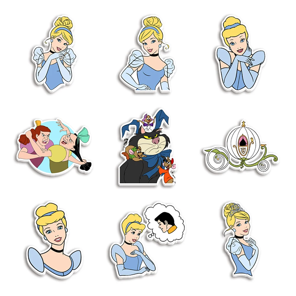 Disney Princess cenerentola resina piatta planare acrilico trasparente Glitter acrilico per custodia per telefono fai da te fiocco per capelli 10 pezzi/lottp