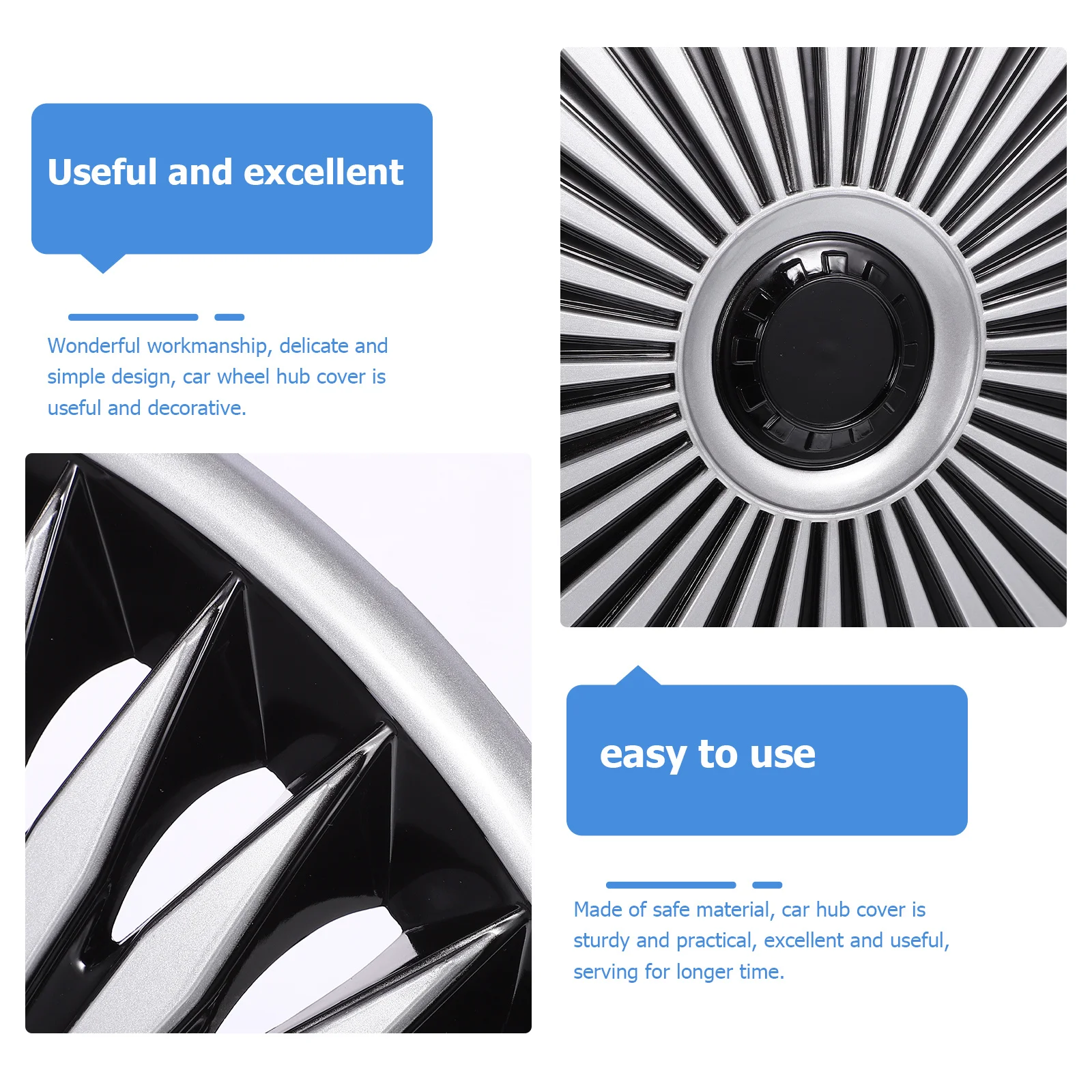 

6 Pieces Decorative Hub Covers for Car Wheel Sturdy Safe Material Elegant Design Easy to Install Caps