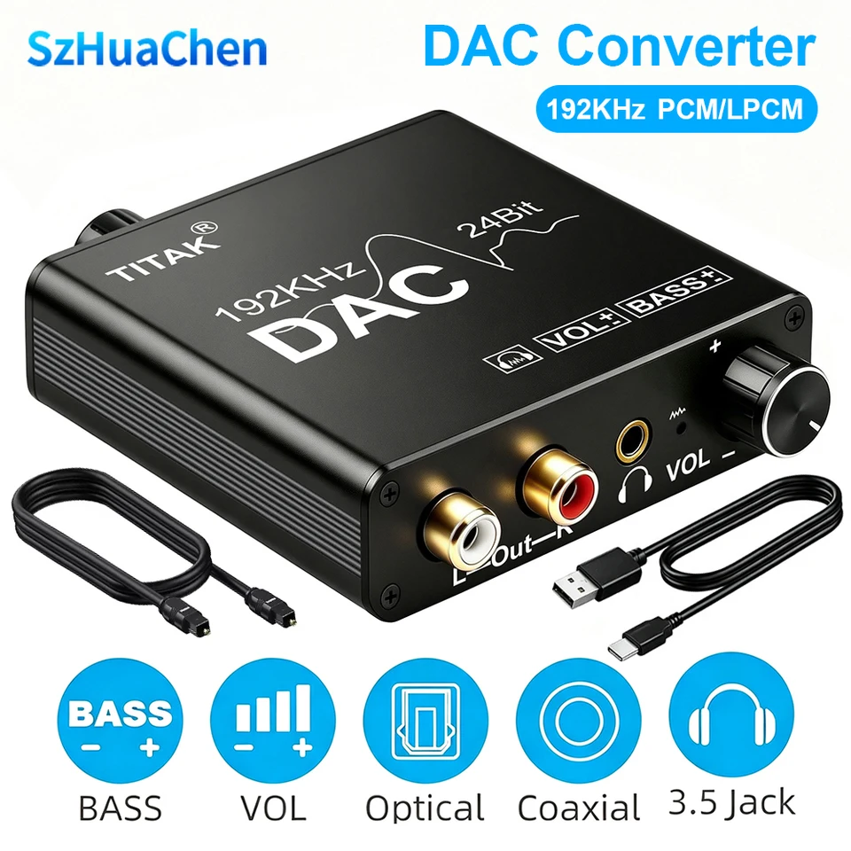 192KHz/24Bit DAC Digital to Analog Audio Converter Digital SPDIF