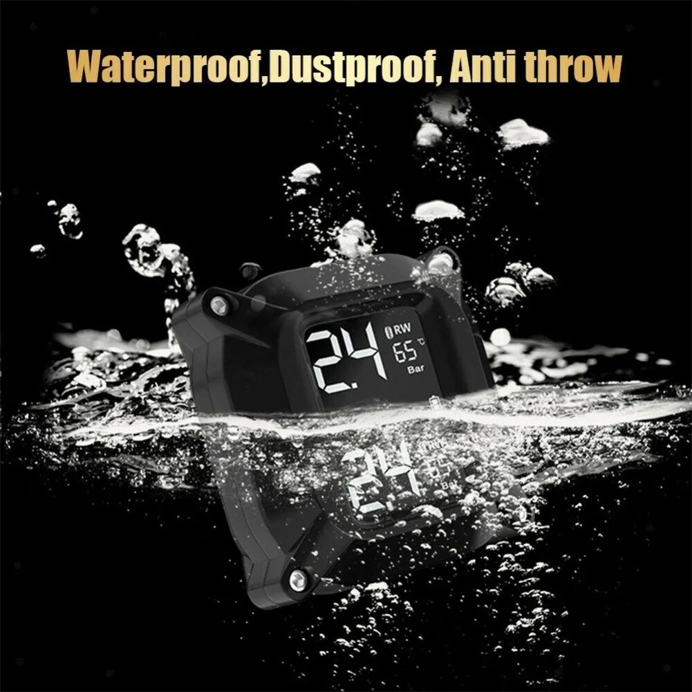 Wireless LCD TPMS Tire Pressure Monitor Motorcycle Systems+2 Sensors Waterproof PVC Upgraded 720mAh Wheels Accessories