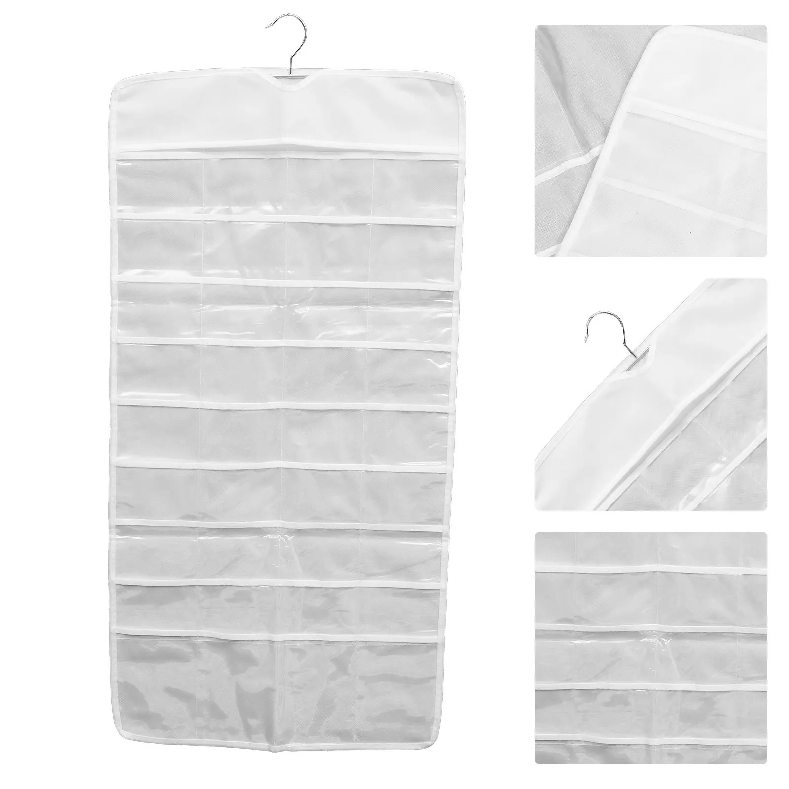 72-Grid Jewelry Storage Bag Dual-Sided Hanging Organizer For Earrings Necklaces Bracelets Hair Accessories Home Jewelry