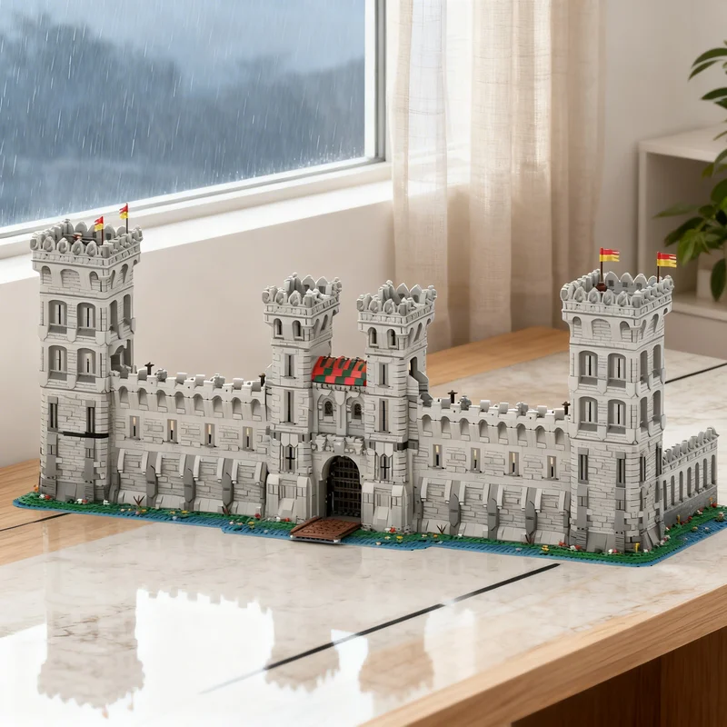 

10885 деталей MOC: Красный передний замок-конструктор. Креативный подарок для самостоятельной сборки, декор для демонстрации. Премиум-набор для взрослых и детей, для дома и офиса.