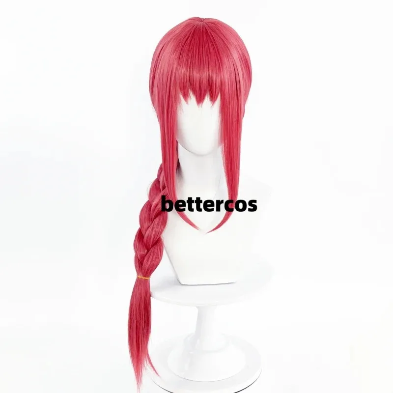 Disponibile Anime lungo rosso intrecciato da donna resistente al calore capelli sintetici parrucche Makima cosplay + cuffia per parrucca A; 56G;VU,;'89L;