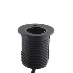 Anssin Built-in Socket With USB, Desktop Socket for 60MM Hole, 1 EU Socket, 1 USB-C Port, 1.5M Power Cable, Black
