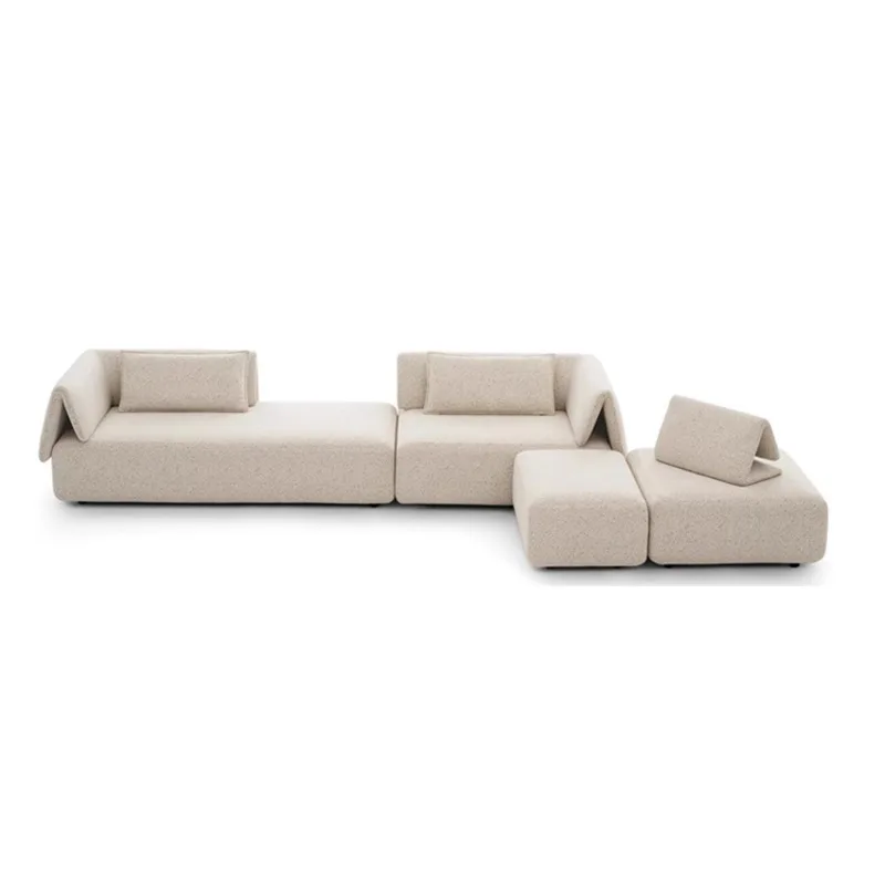 Modular sofa designer villa, sofa, large apartment cream style living room fabric sofa