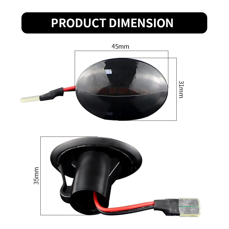 2Pcs Side Marker Light Turn Signal For FIAT 500 500C 500L LED Dynamic T10 Lamps For Abarth 500 595 695 Car Accessories 51823092 view 2