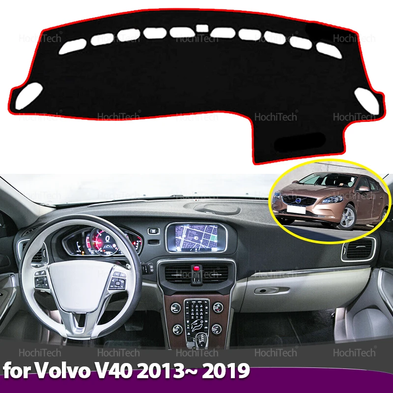 Car Dashboard Cover Avoid Light Pad Instrument Platform Cover Mat Carpet Accessories For Volvo V40 2013~ 2019