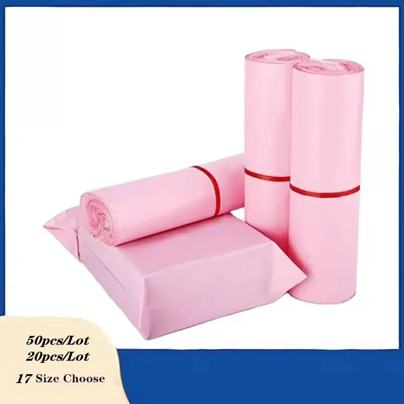 INPLUSTOP New Envelope Pink Mail Bags Various Size Waterproof Packaging Bag Clothing Self-Adhesive Pouch Courier Delivery Bags