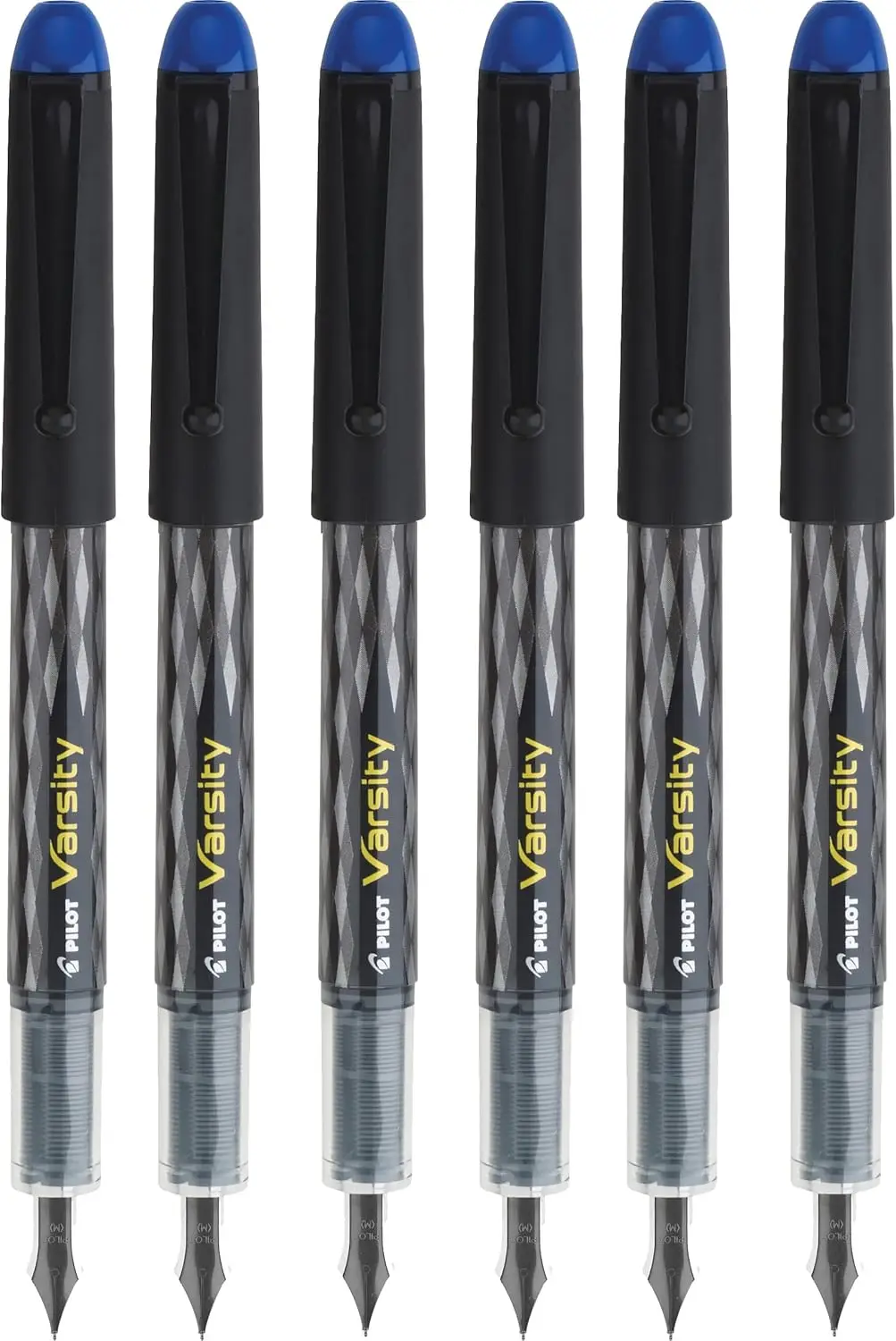 

Blue Ink Disposable Fountain Pens, Medium Point, Pack of 6 for Smooth Writing