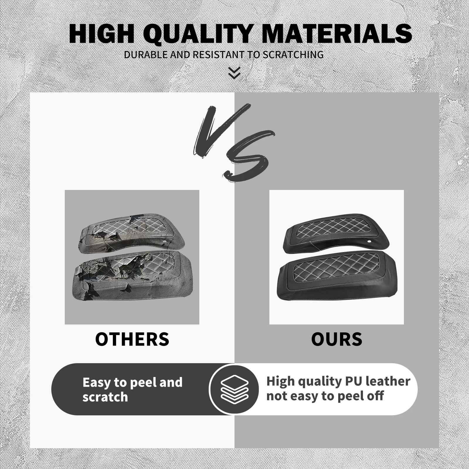 Tampa dura do alforje da motocicleta à prova dwaterproof água caixa lateral tampa do alto-falante para harley touring electra street road glide flhr 2014-2024