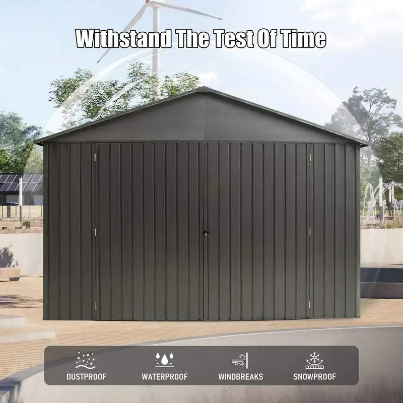 Heavy Duty Prefabricated Galvanized Light Gauge Steel Garden Tool Storage Sheds