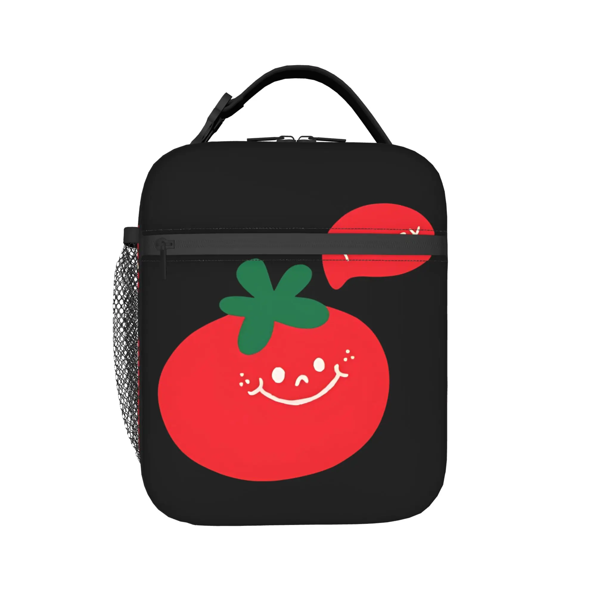 Happy Tomato Cartoon  Insulated Lunch Bag Cooler Bag Reusable,Lunch Container Tomato Style Large Tote Lunch Box Food Handbags