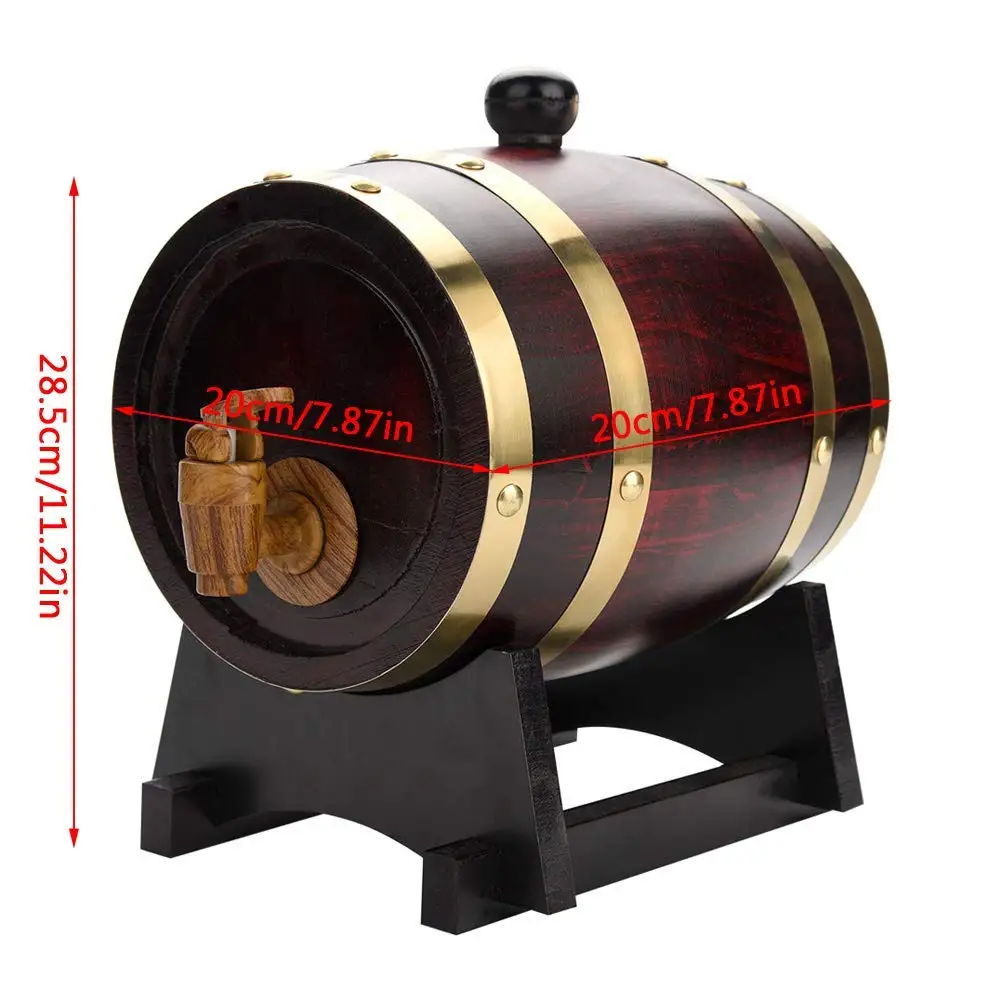 Whiskey Barrel - Whiskey Barrel Dispenser for Serving and Entertaining 1.5L/3L Decanter for Spirits Wine Beer Making Accessories