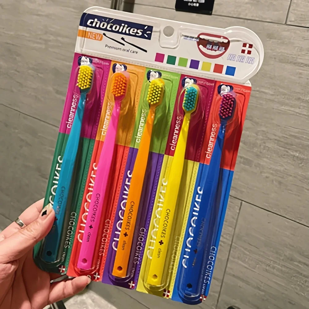 5pcs Ultra Soft Toothbrush Colored Household Toothbrush Men Women Adult Household Tooth Brush Orthodontic For Travel and Hotels