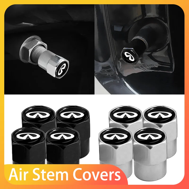 

New 4Pcs Car Wheel Tire Valve Caps Air Stem Covers Accessories For Infiniti Q50 Q70 QX70 FX35 Q30 G37 QX60 G35 Q60 QX50 QX80