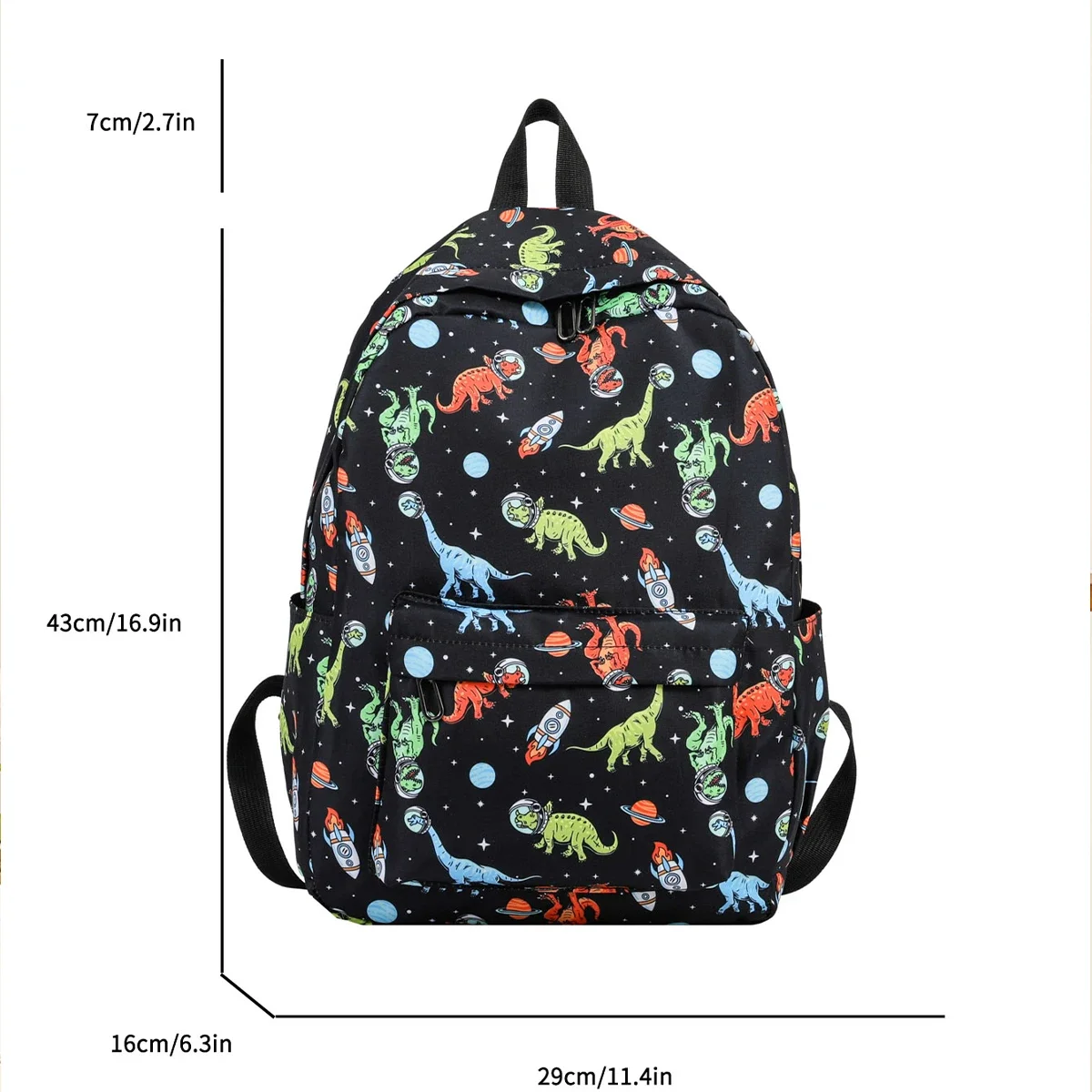 Back To School Season Cute Cartoon Backpack Multi-Pocket Quilted Nylon Shoulder Bag Large Capacity Zipper School Bag For Daily