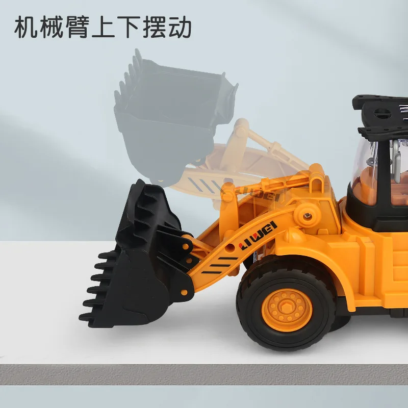 Bulldozer eléctrico infantil con música colorida, iluminación y ruedas universales.