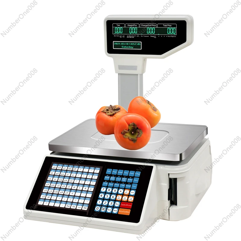 NVK TMA Barcode Label Printing Scale Digital Weighing Cash Register Scale 30kg Supermarket Price Computing Scale