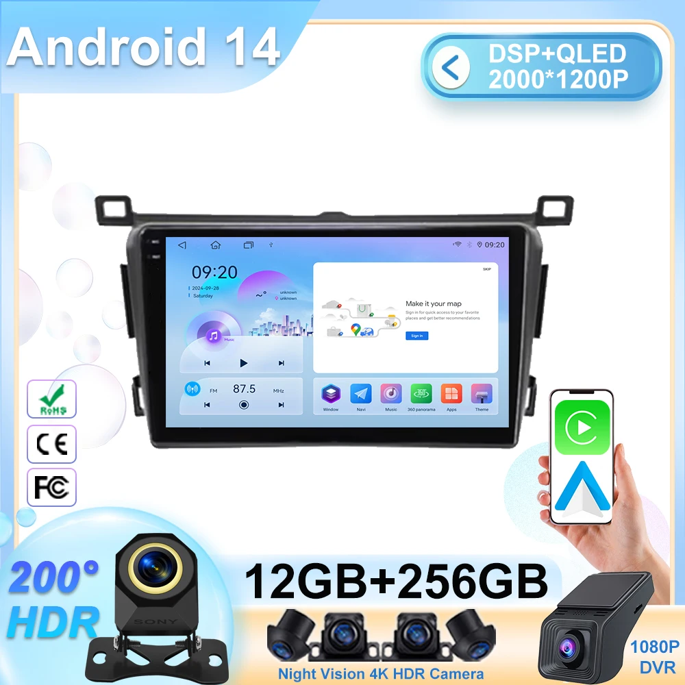 

Android Auto For Toyota RAV4 4 XA40 5 XA50 2012- 2018 Android Car Stereo Unit Multimedia Radio Video Player GPS Wireless Carplay