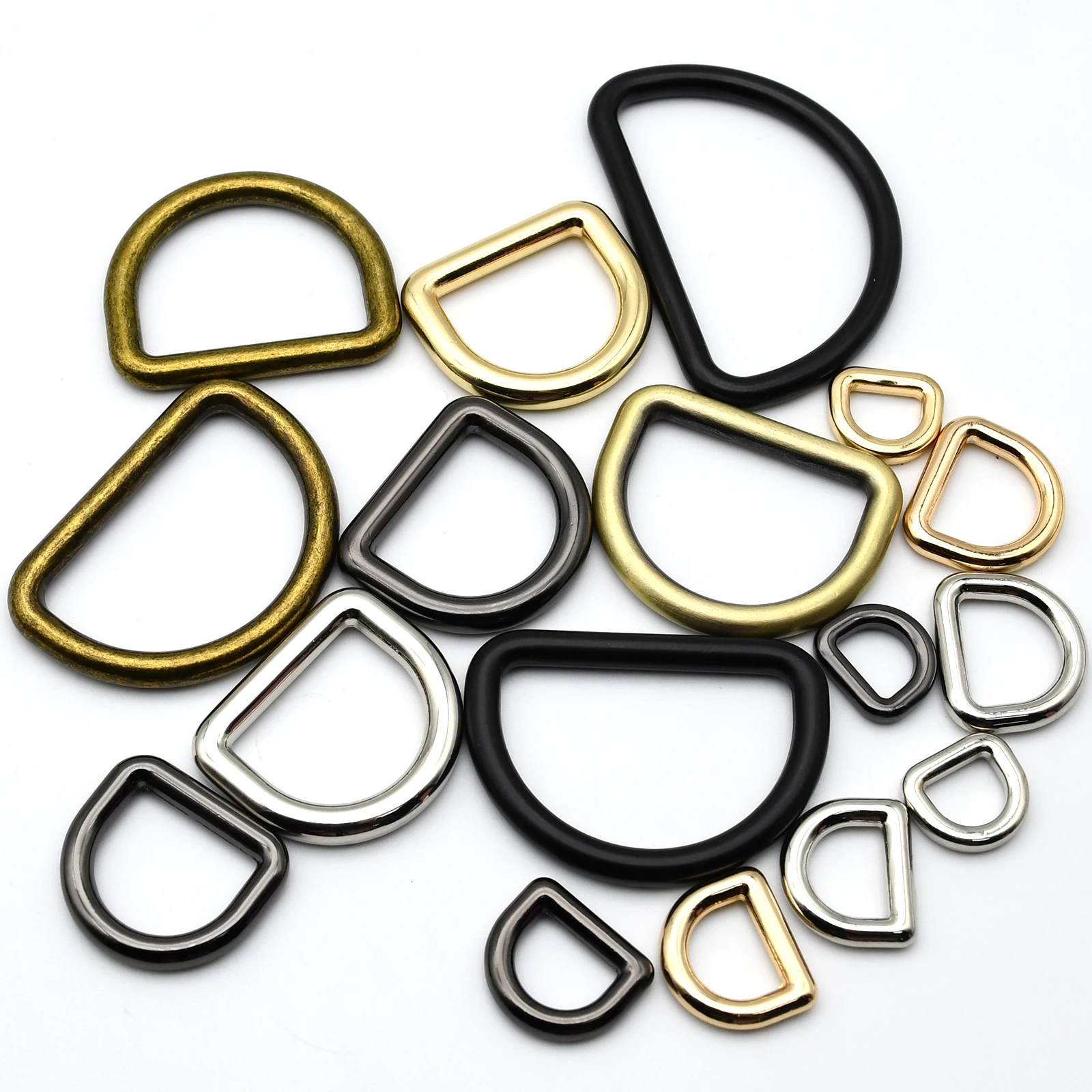 2 Pcs Metal D Ring Buckles Dee Ring Loops Mold Cast for Leather Craft Bag Strap Parts Webbing Belt Garment DIY Accessories